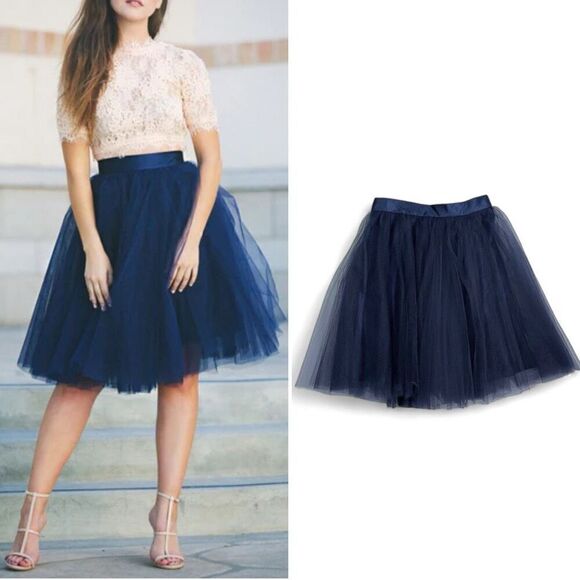 Space 46 Wendy Tulle Skirt XXL fits like M Navy Fairy Ballet Punk Whimsy Party - Picture 1 of 15